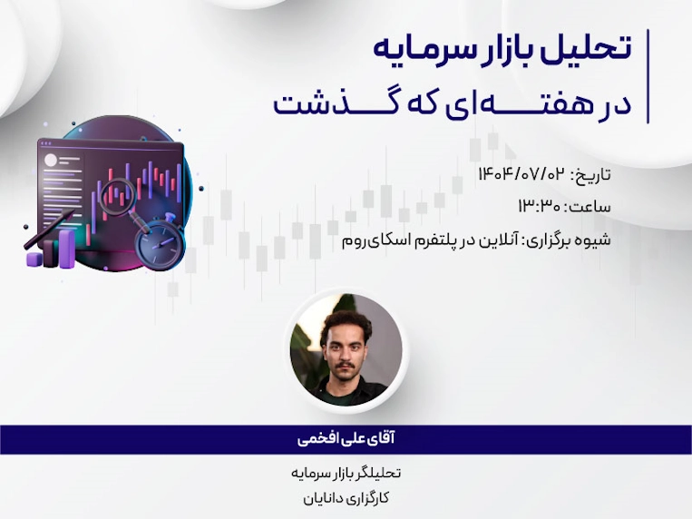 وبینار تحلیل هفتگی 2 مهر مرکز آموزش دانایان با حضور علی افخمی تحلیلگر بازار سرمایه کارگزاری دانایان