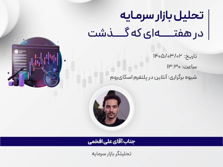 وبینار تحلیل هفتگی 6 خرداد 1405 با حضور جناب آقای علی افخمی، تحلیلگر کارگزاری دانایان در مرکز آموزش دانایان